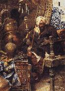 Charles Bargue Arab Dealer Among His Antiques. oil painting on canvas